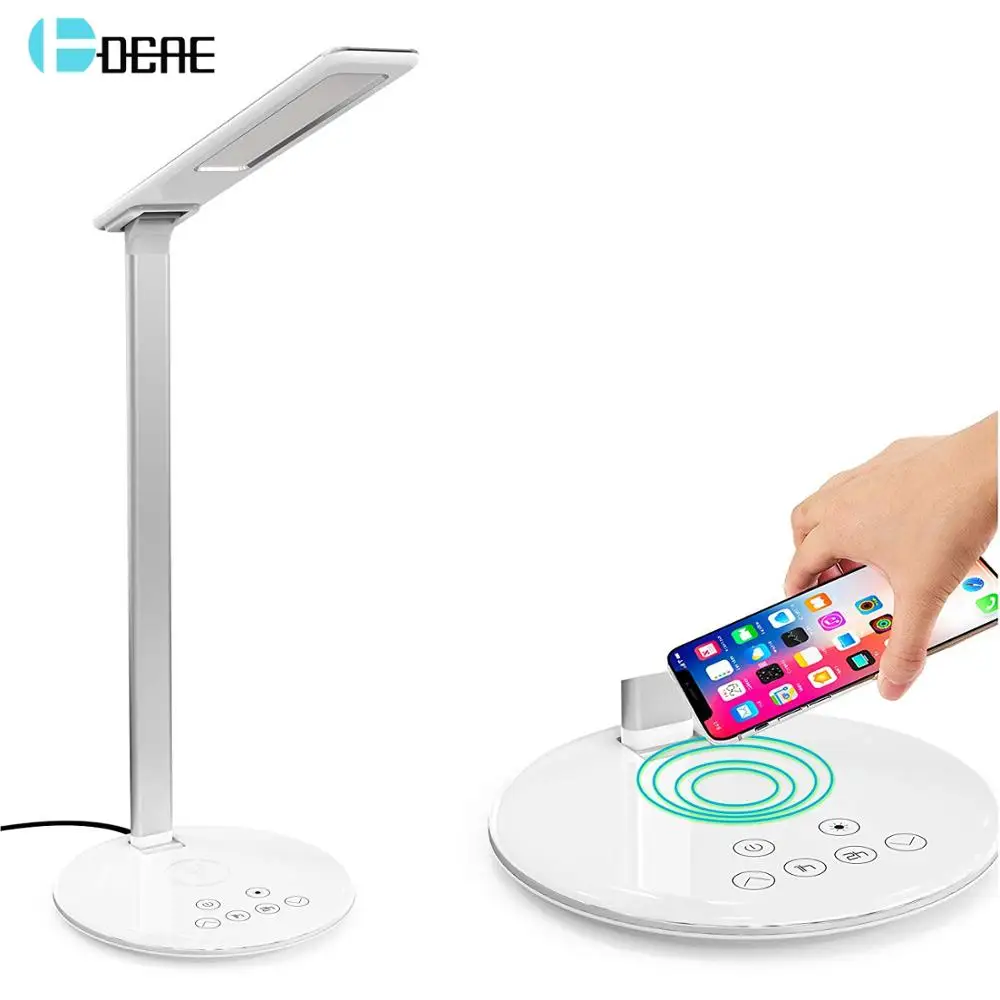 

Lamp Qi Wireless Charger for Phone XS XR X 8 Foldable Table Desktop Desk LED Light Fast Wireless Charging Pad for Samsung S10 S9