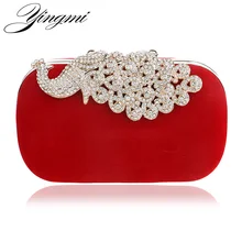 Luxus diamanten pfau frauen handtaschen samt strass abendtaschen für hochzeit braut party brieftasche mit ketten