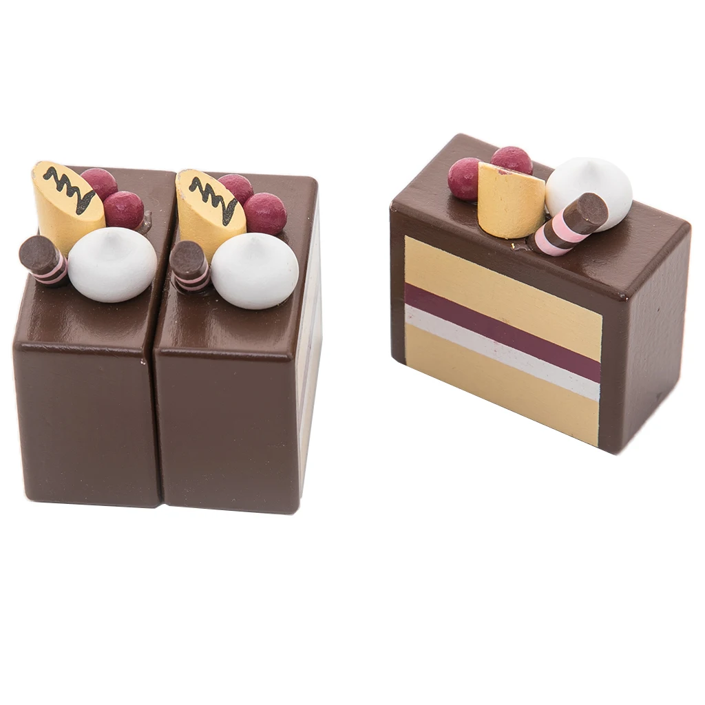 Magnetic Sliceable Fruit & Chocolate Cake Tea Party Food Wooden Cutting Toys Developmental Pretend Play Game Playset