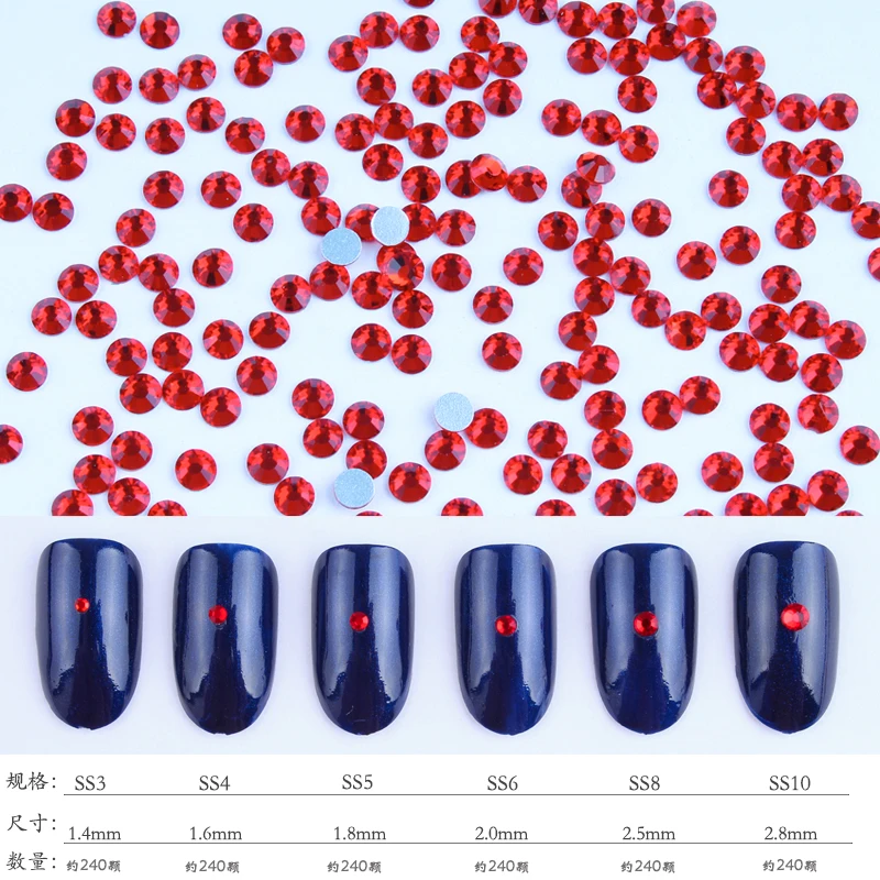 1440 шт SS 3 4 5 6 8 10 смешивания Размеры Стразы для ногтей круглый Crystal AB Ясно Nail Кристалл страз плоской задней самоклеющиеся камни