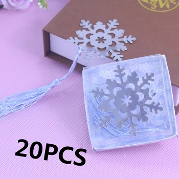 

20Pcs Bulk Personalised Kids Party Favor Snowflake Bookmark Baptism Baby Shower Birthday Souvenirs Wedding Favour Birthday Gifts