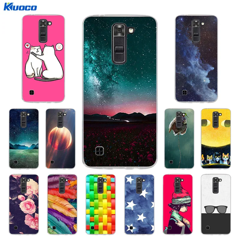 Мягкий силиконовый чехол для LG K7/Tribute 5 LS675/X210 X210DS девушка кошка печать задняя