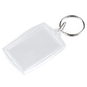 

10pcs Transparent Blank Insert Photo Picture Frame Key Ring Split keychain