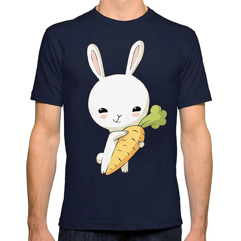 

Vintage Tees Bunny Carrot 2 Men'S Crew Neck Short-Sleeve Top T Shirt