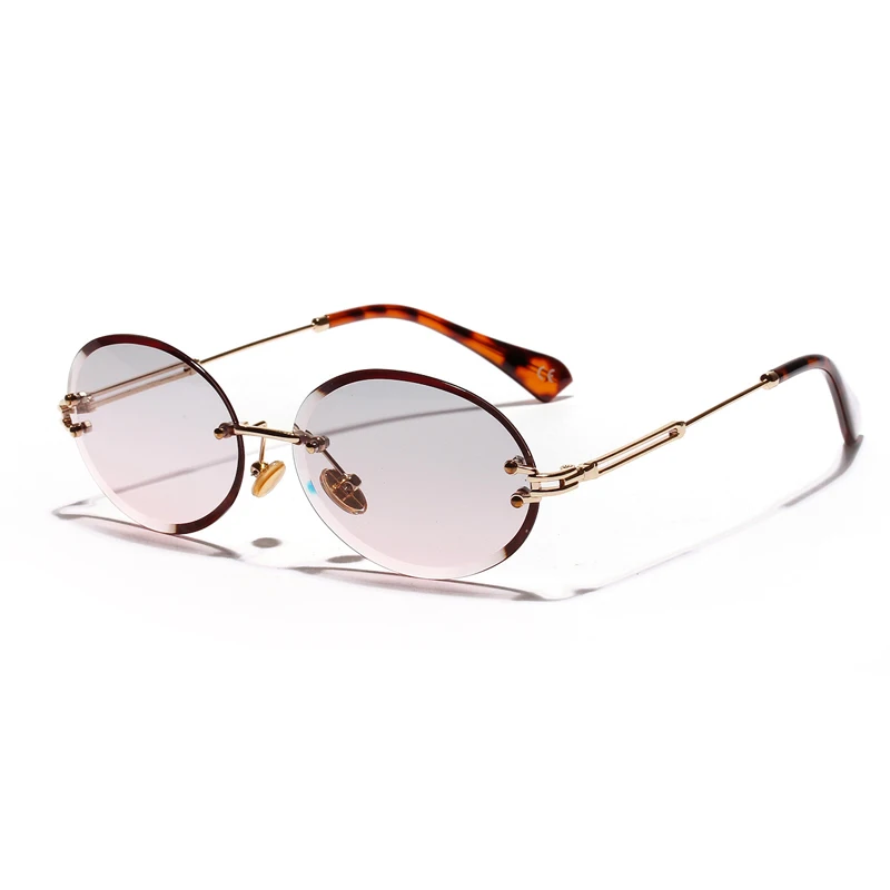 Seemfly без оправы овальные женские солнцезащитные очки мужские градиентные прозрачные солнцезащитные очки ретро очки высокого качества Модные Новые