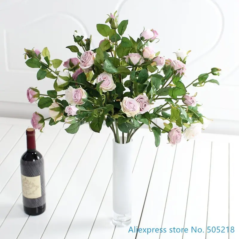

1 PCS Beautiful Fake Artificial Flower Silk Rose Wedding Bouquet Home Decoration Gift 4 Colors Available F433