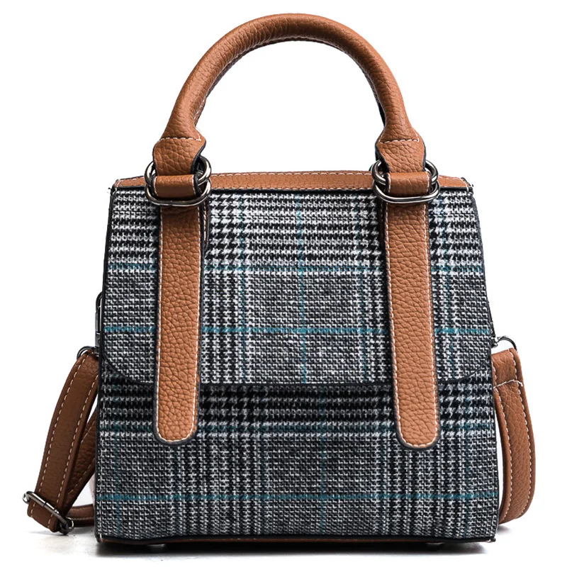 

DAUNAVIA Woman New Spring Crossbody Bag Vintage Shoulder Bag Quality Wool Messenger Bag Retro Striped Soft Handbag Female Ladies