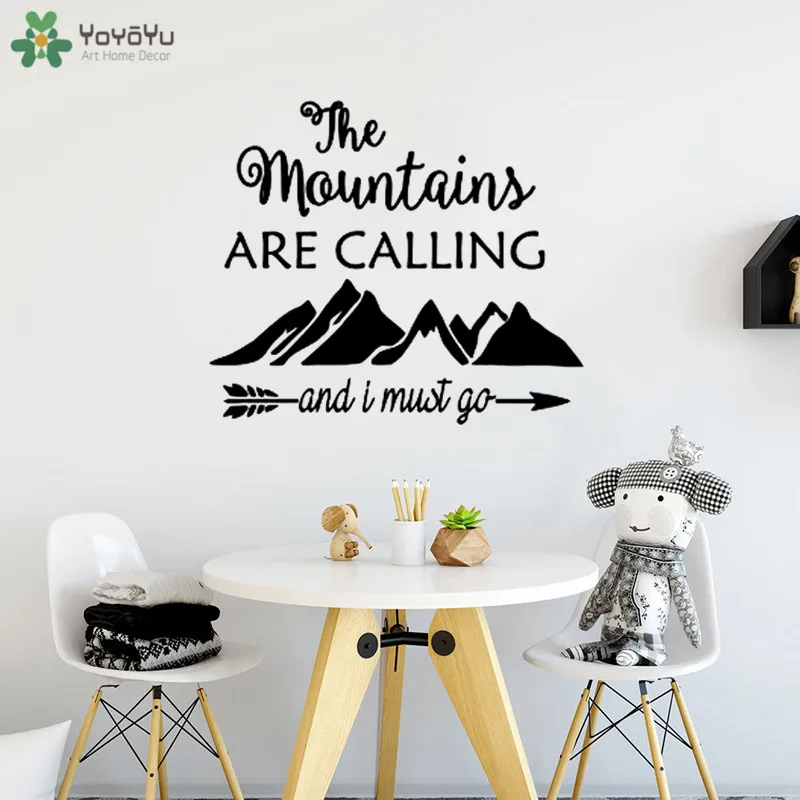 buy YOYOYU Wall Decal Modern Kids Room Quote Wall Sticker The Mountains Are Calling Interior Nursery Decoration Arrow Decor ArtCT560