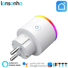 Lonsonho Smart Plug EU Wifi Smart Socket Power Monitoring Energy Saver Works With Google Home Mini Alexa IFTTT Smart Life APP mini smart eu plug wifi control power 16a socket energy monitoring timer switch voice control works with alexa google and ifttt