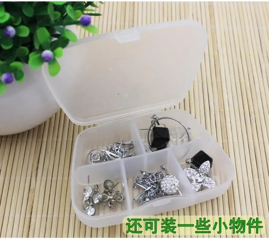 Portable 5 Grid Pill Box Transparent Pill Box  Jewelry Case Small Box