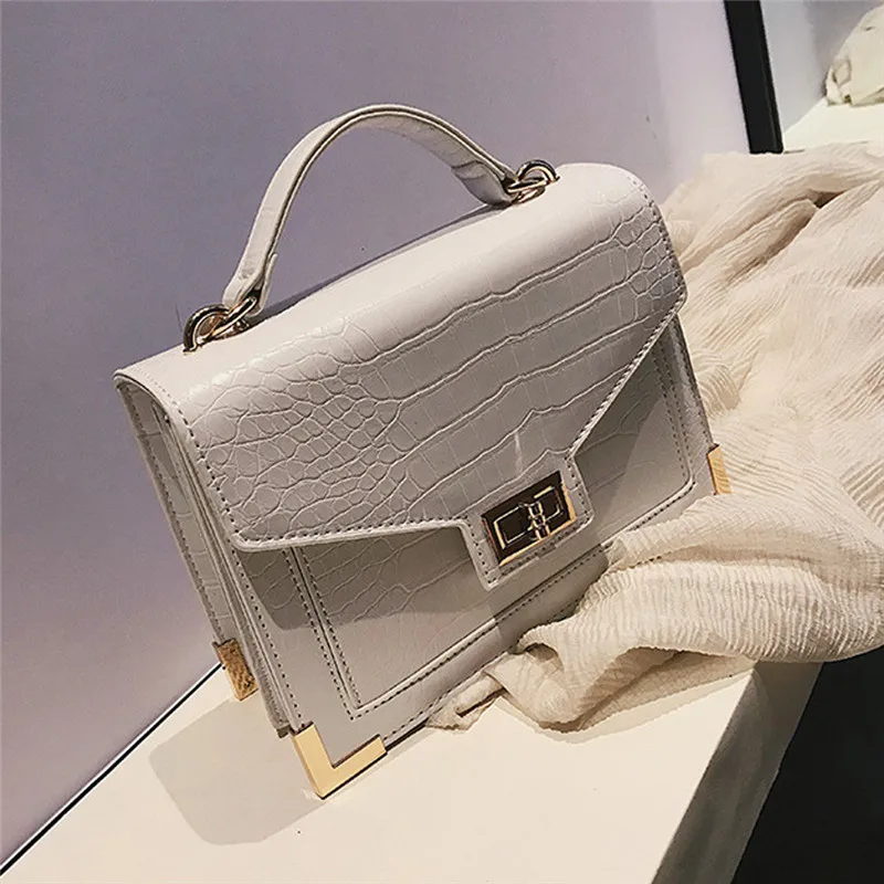 

xiniu Fashion Lady Solid Color Crocodile Pattern Wild Handbag Shoulder Messenger Bag
