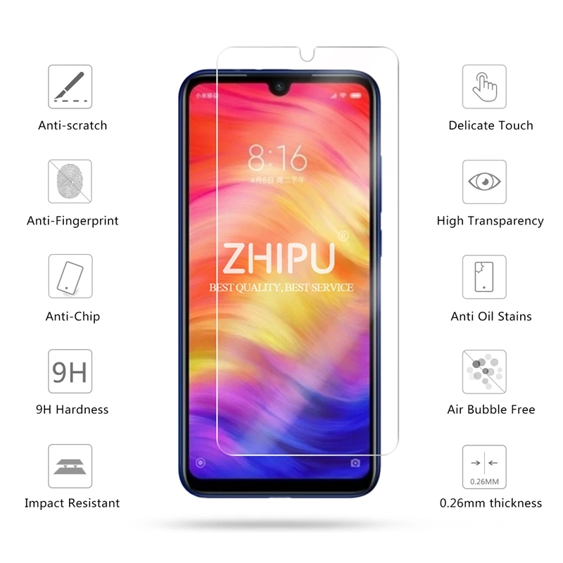 10 шт. закаленное стекло для Xiaomi Redmi Note 7 Pro защита экрана 2.5D 9H защитное