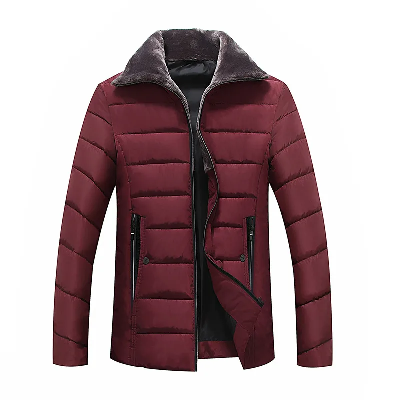 Мужская зимняя куртка размера плюс 10XL 8XL 6XL, Теплое повседневное однотонное Мужское пальто на молнии, популярное пальто, 3 цвета, большой размер - Цвет: Бургундия