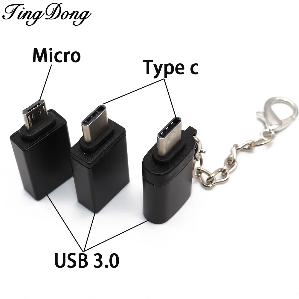 Адаптер otg TingDong type c 3 0 micro usb преобразователь данных для зарядки и передачи microusb usbc