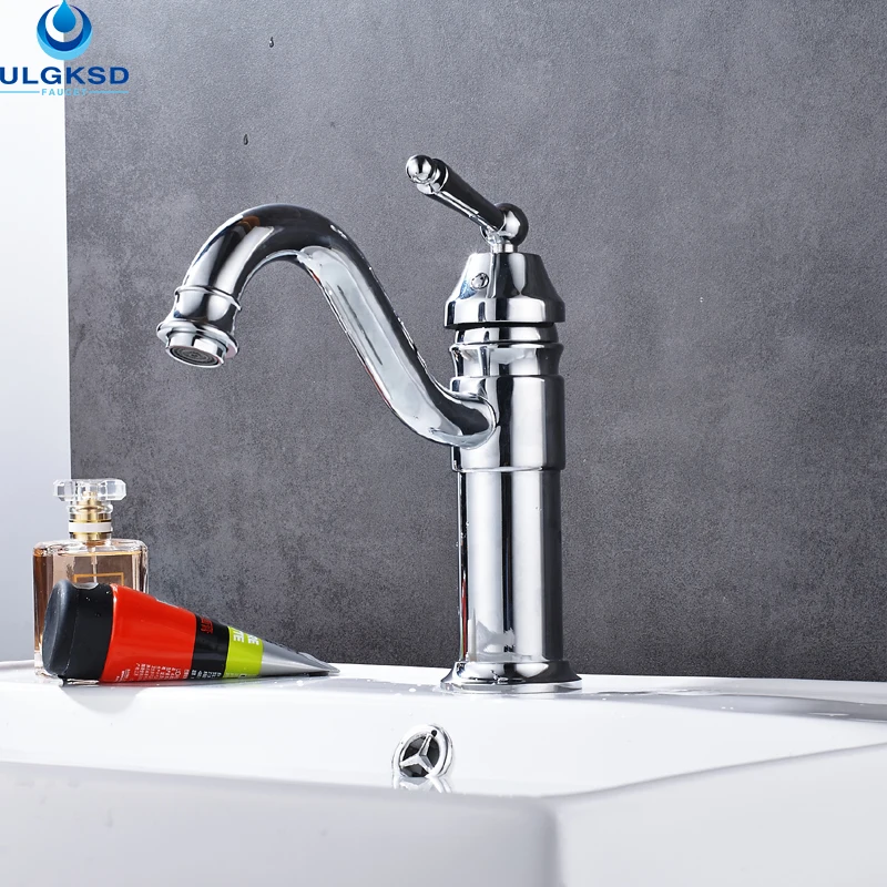 Ulgksd Wholesale and Retail Chrome Bathroom Faucet Hot and Cold Sinks