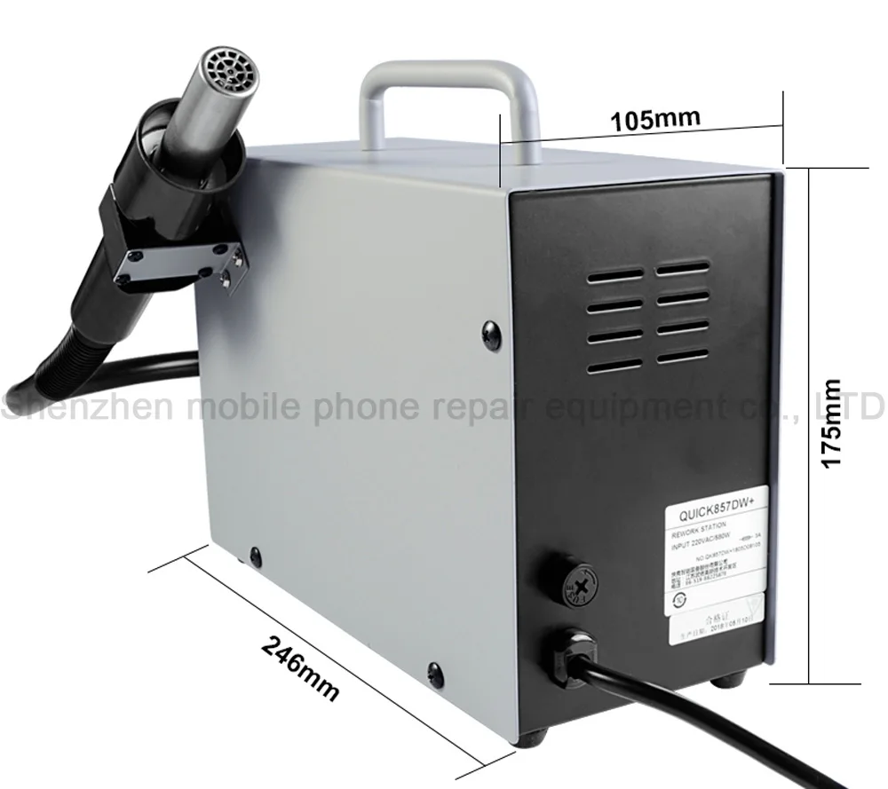 Быстрый 857DW + Тепловая пушка паяльная станция 580 Вт BGA SMD для горячего воздушного