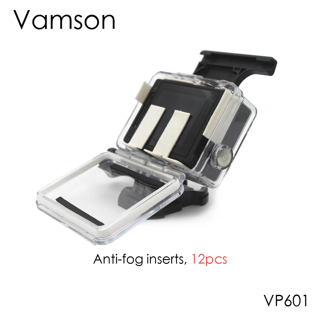 

Vamson for GoPro Accessory Reusable Anti-fog Inserts 12pcs Included for Go Pro Hero 4 3+ for Xiaomi for SJCAM Sport Camera VP601