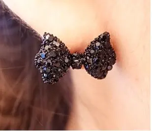 

Fashion Hot Selling New Style Korean Fashion Black Bowknot Stud Earring E28
