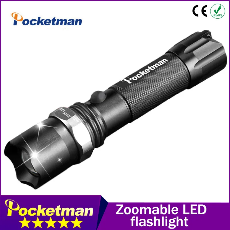 CREE XM-L T6 Led Flashlight 3800Lumens Led Torch Zoomable Waterproof Tactical Flashlight lanterna for 1x18650 Camping Hiking