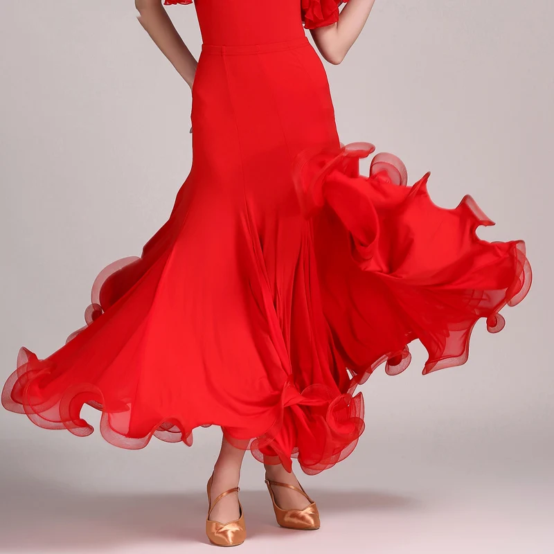 

Ballroom Latin Dance Skirts Women Ladies Practice Wear Skirt Clothes For Salsa Waltz Modern Standard Competition Costumes DN1600