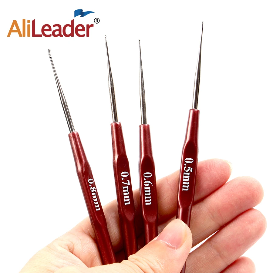 Alileader New 4 Sizes/Set Plastic Handle Metal Crochet Hooks Needles