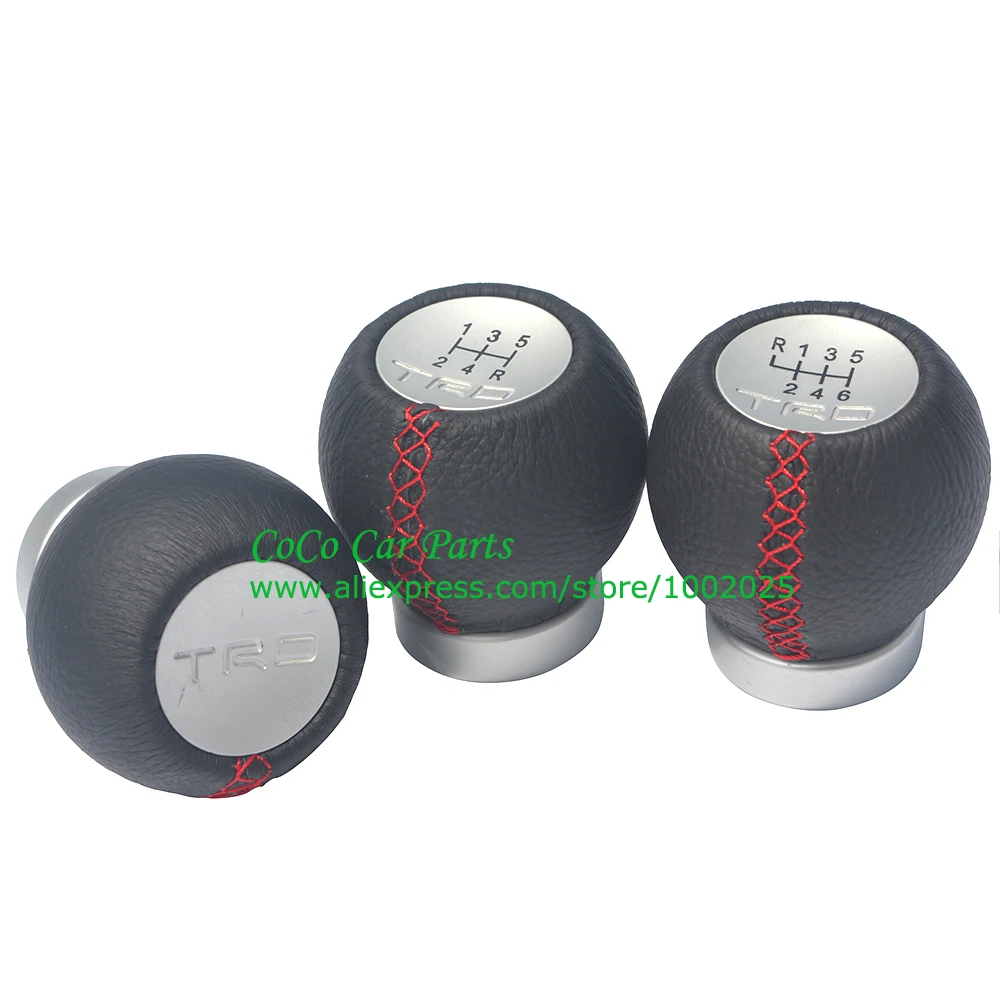 Free Shipping TRD Shift Knob Leather Gear Shift Knob 6 Speed Manual Gear Knob Universal fitment
