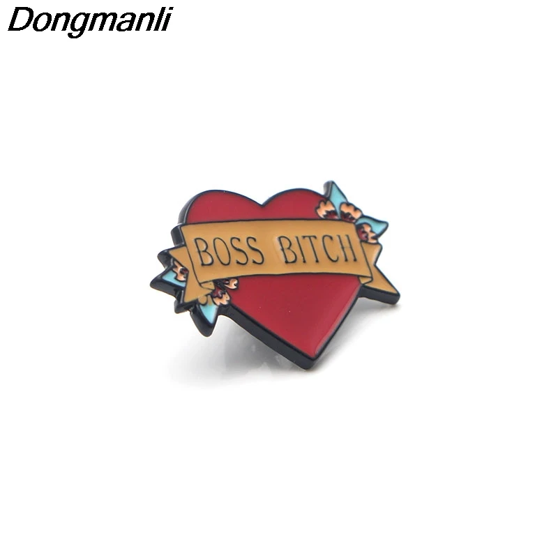 P2993 Dongmanli Boss сука металлические забавные эмалевые булавки и броши для женщин