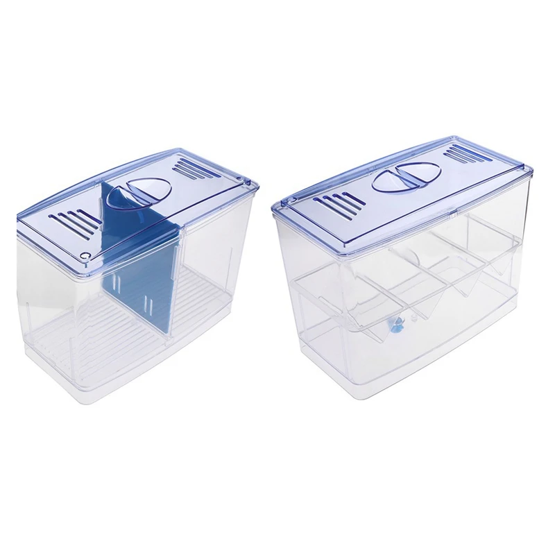 

Aquarium Transparent Double Bowl Fighting Fish Mini House Incubator Box For Fry Isolation Hatchery Reptile Cage Turtle House