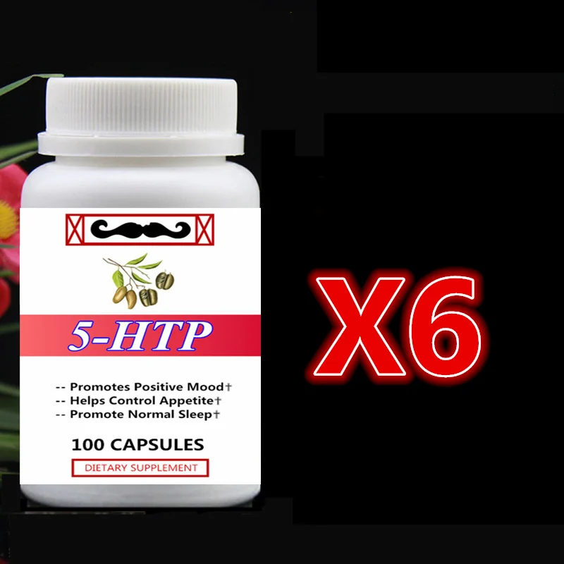 

6 bottle 600pcs,5-HTP,Promotes Positive Mood,Helps Control Appetite and Promote Normal Sleep Reduce Stress,5htp - free shipping