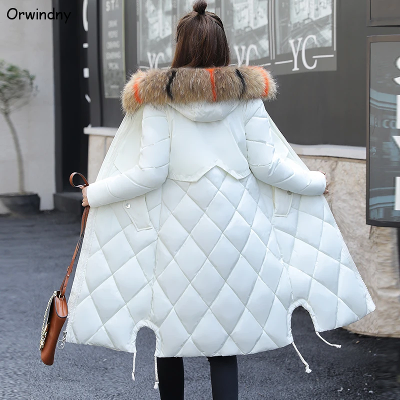 Orwindny, Длинная зимняя женская куртка, плюс размер, 3XL, модные зимние парки, Женская хлопковая стеганая куртка, пальто, женская одежда, Mujer