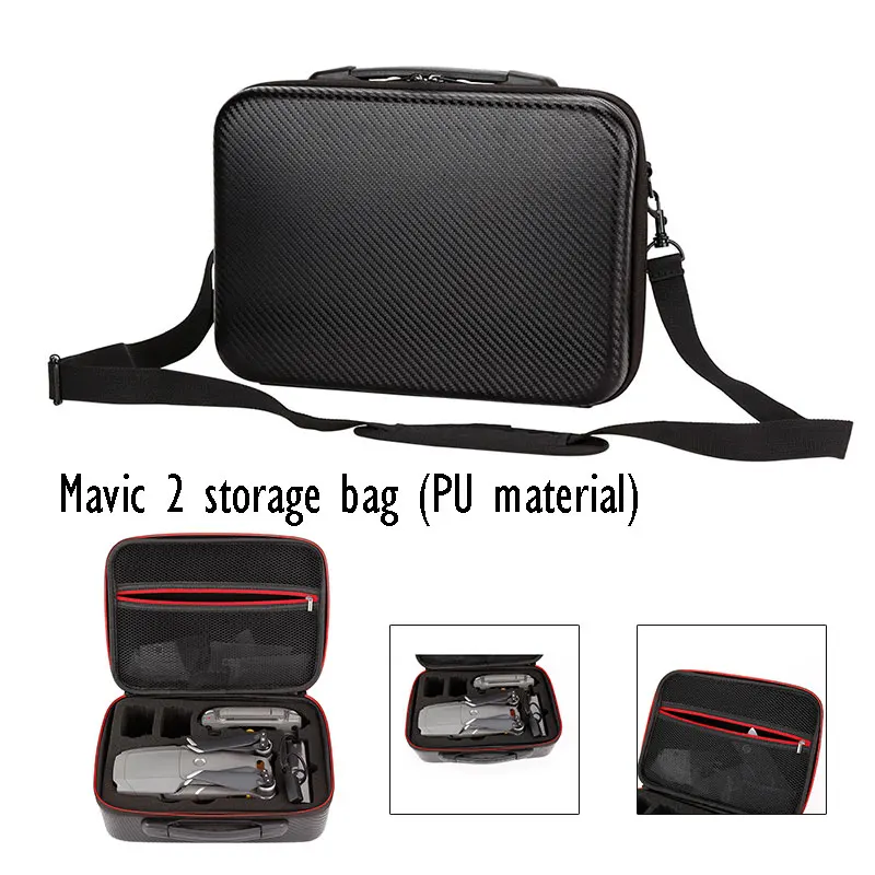 UAV Portable Bag Drone Portable Bag Drone Storage Bag PU Black for DJI Mavic 2 Pro/Zoom Case Waterproof
