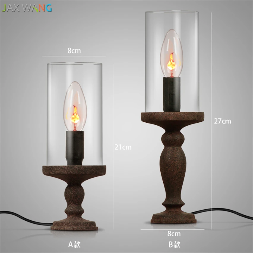 American Creative Retro Candle Table Lamp Candlestick Lights for Living