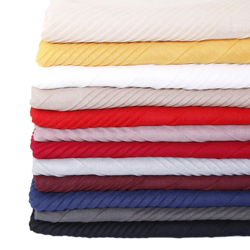 

Ethnic style Thin Scarf cotton pleated head scarf high quality Muslim women's Hijabs Wrinkled Headband Plain Long Shawl 180x80cm