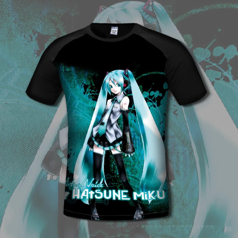 

Vocaloid Hatsune Miku 3d Printing T-Shirt Anime Japanese Famous Animation Novelty Summer Adult Short Sleeve Tee Cosplay Costume