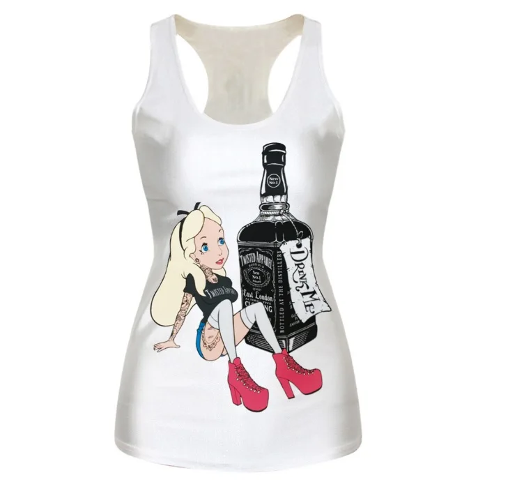 

Versatile slim cartoon euro-american print digital print I vest for women gj-53 shein майки женские underwear women