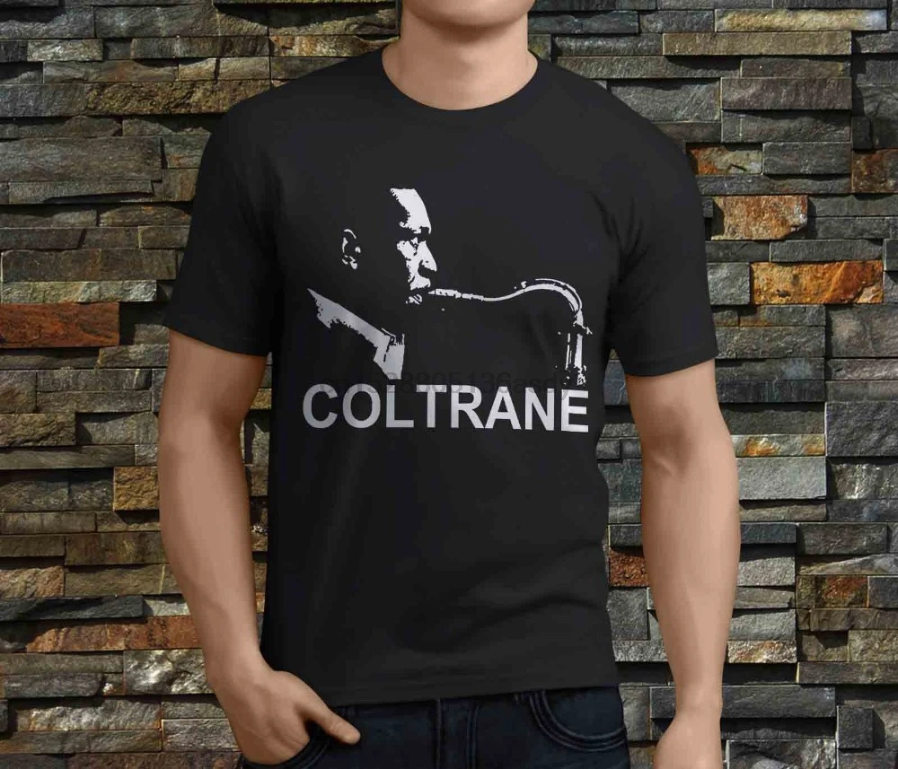 

2019 New Cotton Tee Shirt New Popular John Coltrane Trane Music Legend Men Black T-Shirt Size S-3XL Fashion T-shirt