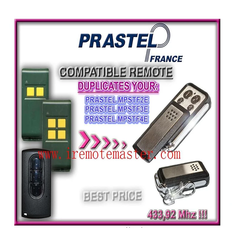 

2pcs For PRASTEL MPSTF2E, MPSTF3E, MPSTF4E 433,92MHZ compatible replacement FREE SHIPPING