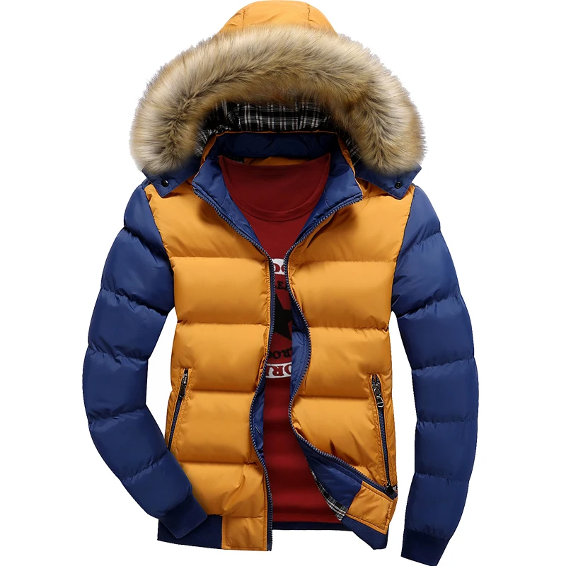 Parka blue Hiver Capuche Hommes khaki khaki Fit À 2018 Parkas red Coréenne red yellow Casual Masculino 4xl Veste De Yellow khaki red blue Casaco Plus La khaki blue Militaire Fourrure Slim Zt451 Taille blue Vêtements 3RjL4A5