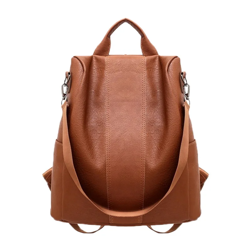 Водонепроницаемый рюкзак, повседневный рюкзак для путешествий, противоугонная школьная сумка, Mochila Feminina, женский рюкзак из искусственной кожи, Легкий Кошелек - Цвет: Brown