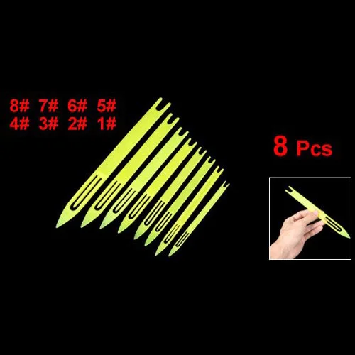 

Hot 8 Pcs Yellow Plastic Fishing Line Repair Netting Needle Shuttles