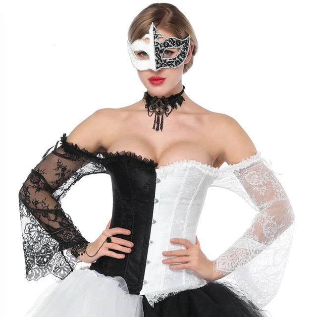 Black-White-Lace-Long-Sleeve-Steampunk-Corset-Sexy-Gothic-Corsets-And-Bustiers-Burlesque-Clothing-Victorian-Korsett.jpg_640x640