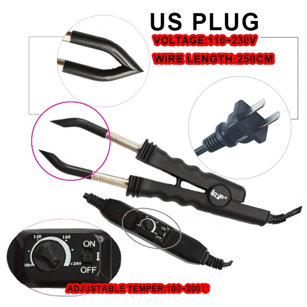Professional hair styling tools Adjustable Temperature Control hair extension Heat Connector Iron hot melt tool