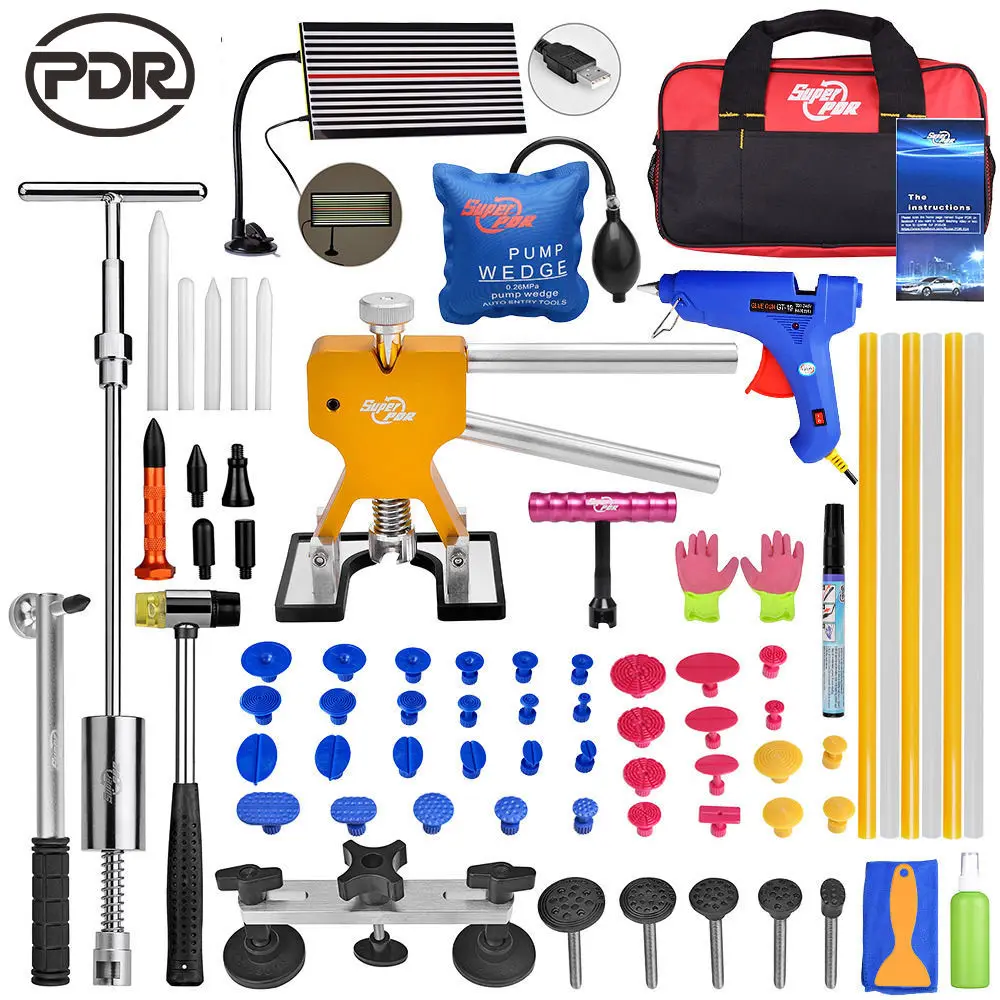 PDR Tools Kit Dent Removal Paintless Dent Repair Tool Car Dent Repair Hail Damage Repair Dent Puller Suction Cup Hand Tools Set