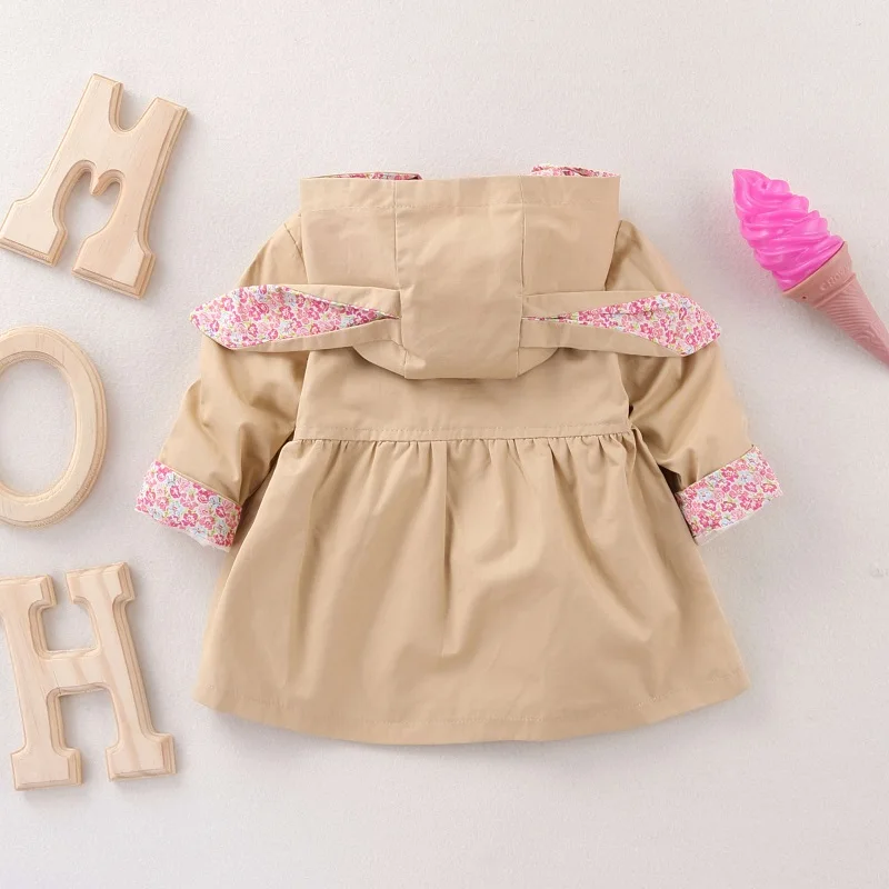 Bebê com Capuz Jaqueta de Algodão Roupas para Meninas Cabolsa Anos Crianças Primavera Outono Manteau Fille Blusão Kf255 1-4 6 Jaquetas e casacos