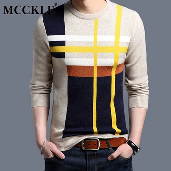 

MCCKLE Fashion Casual Clothing Social Fitness Bodybuilding Patchwork Sweater Men Autumn Winter Shirt Pullover Sweaters