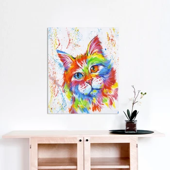 

AAVV Wall Art Canvas Pictures Animal The Cat Painting Home Decor For Living Room No Frame X13