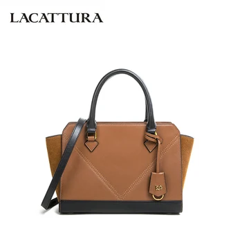 

LACATTURA Women Shoulder Bag High Quality Split Leather Messenger Bags Fashion Crossbody Bags for Ladies Luxury Handbag 2019 New