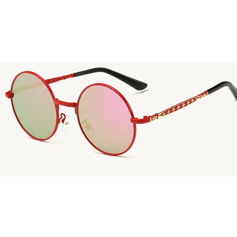 VEGA милые детские солнцезащитные очки круг Ретро городские солнцезащитные очки для девочек мальчиков поляризованные Защитные очки 2509 - Цвет линз: PINK 2