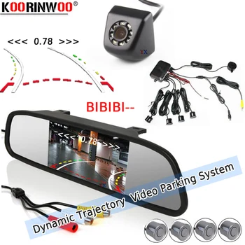 

Koorinwoo Car Parking Sensor Dynamic Trajectory Reverse Camera Buzzer Radars Show Distance on Monitor Rear View For Audio System