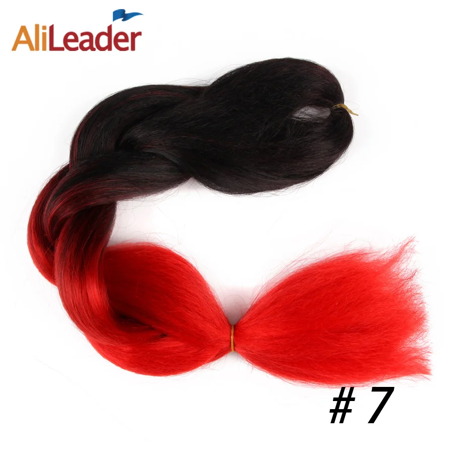 Alileader, 2 шт./набор, 24 дюйма, 3 тона, огромные, канекалон, омбре, синтетические волосы в косе, 100 гр., вязанные крючком косы, для увеличения объема волос, розовый, фиолетовый - Цвет: NC/4HL